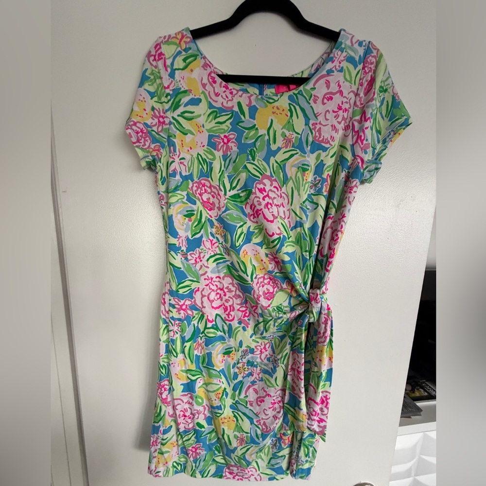 Lilly Pulitzer Floral Tie-Waist Women's Romper Dress in Pink & Blue